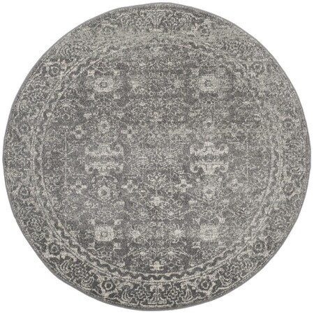 Safavieh 3 x 3 ft. Evoke Power Loomed Round Area Rug; Grey & Ivory EVK270S-3R